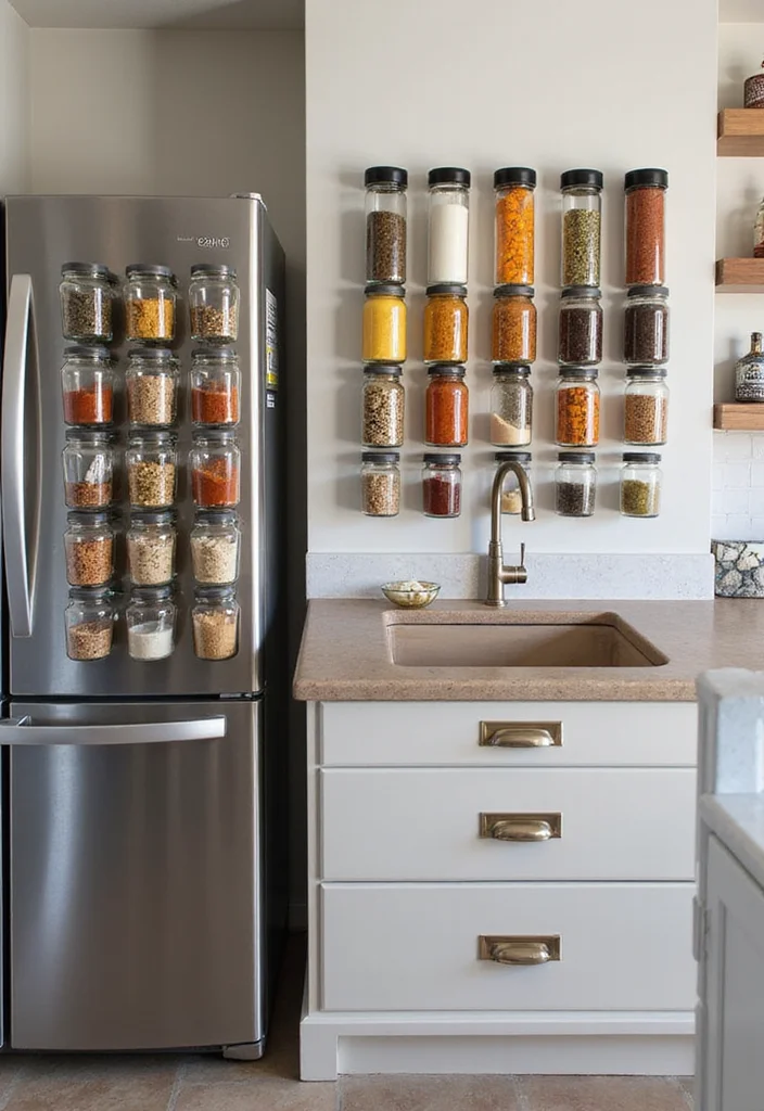 10 Super Small Kitchen Ideas for Maximizing Every Inch 7. Magnetic Spice Racks