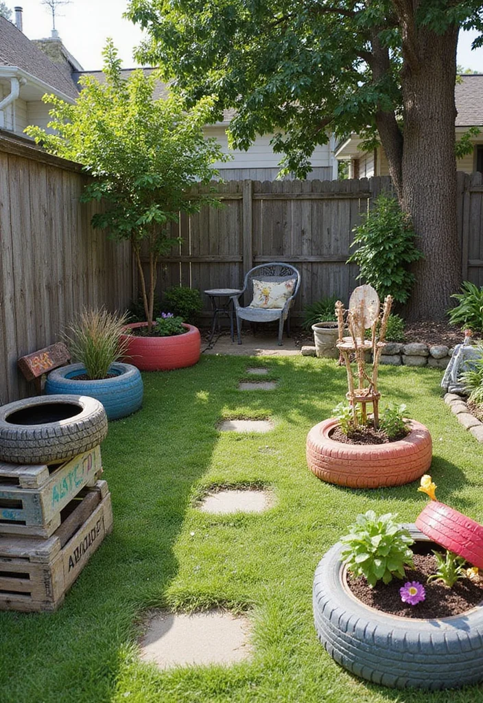 12 Arizona Backyard Ideas on a Budget for Desert Friendly Style 8. Upcycled Garden Decor