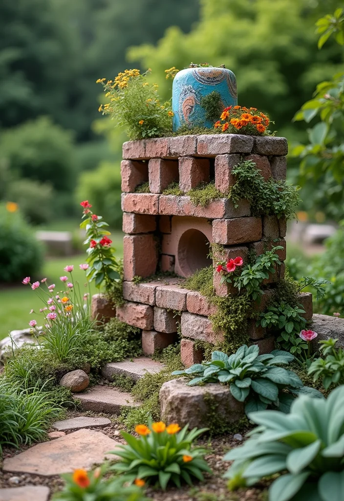 12 Backyard Cinder Block Ideas for Affordable Creative Builds 111 12 Backyard Cinder Block Ideas for Affordable Creative Builds - 11. Garden Sculpture