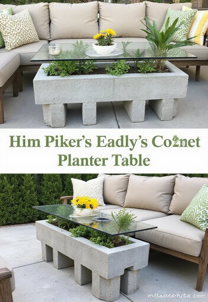 12 Backyard Cinder Block Ideas for Affordable Creative Builds 56 12 Backyard Cinder Block Ideas for Affordable Creative Builds - 6. Planter Table