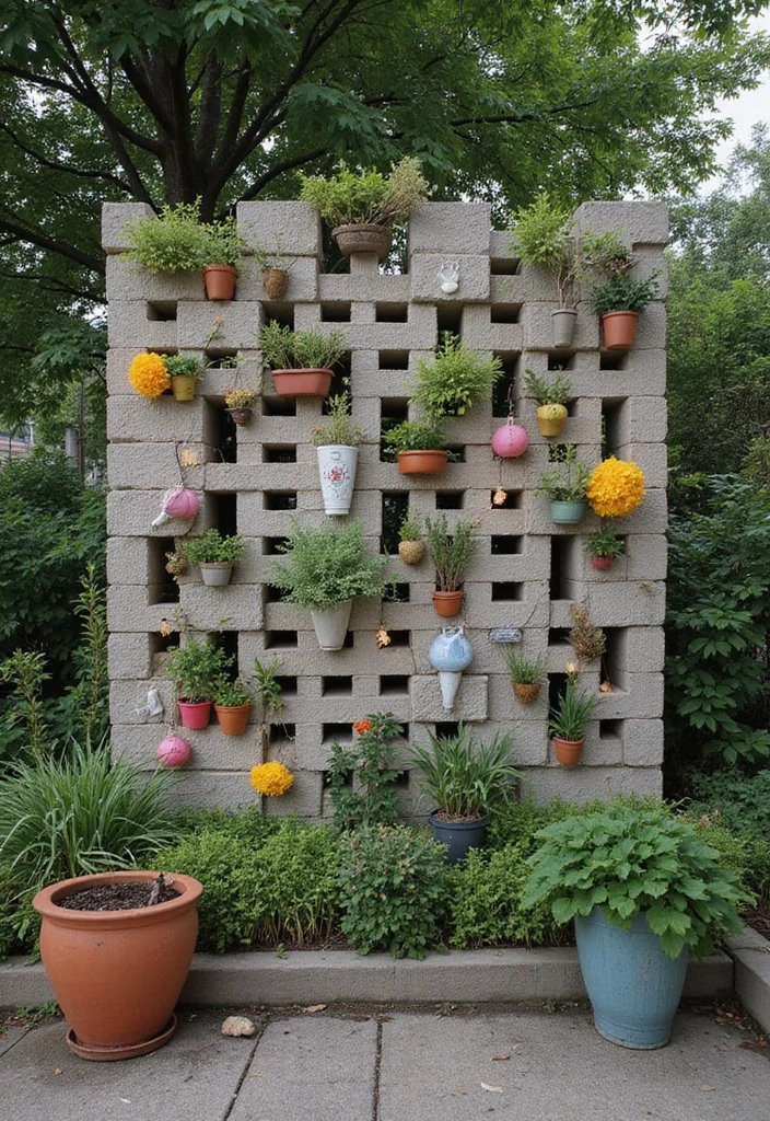 12 Backyard Cinder Block Ideas for Affordable Creative Builds 67 12 Backyard Cinder Block Ideas for Affordable Creative Builds - 7. Decorative Wall