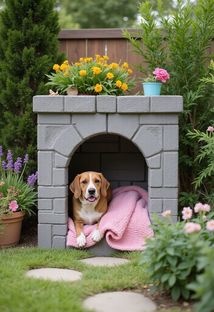 12 Backyard Cinder Block Ideas for Affordable Creative Builds 89 12 Backyard Cinder Block Ideas for Affordable Creative Builds - 9. Pet Hideaway