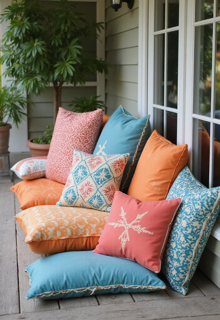 12 Backyard Porch Ideas for Warm Inviting Outdoor Living 5. Comfy Outdoor Cushions