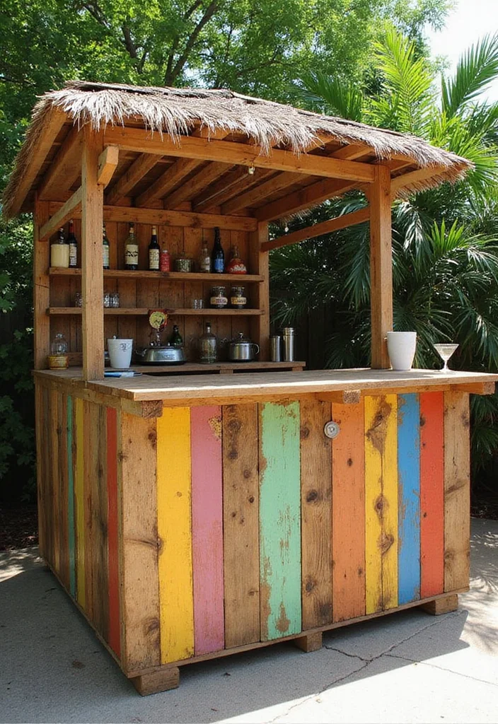 12 Backyard Tiki Bar Ideas for Fun Tropical Entertaining Spaces 1 12 Backyard Tiki Bar Ideas for Fun Tropical Entertaining Spaces 1. DIY Pallet Tiki Bar