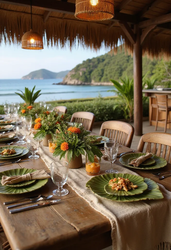 12 Backyard Tiki Bar Ideas for Fun Tropical Entertaining Spaces 111 12 Backyard Tiki Bar Ideas for Fun Tropical Entertaining Spaces 11. Beachy Table Settings