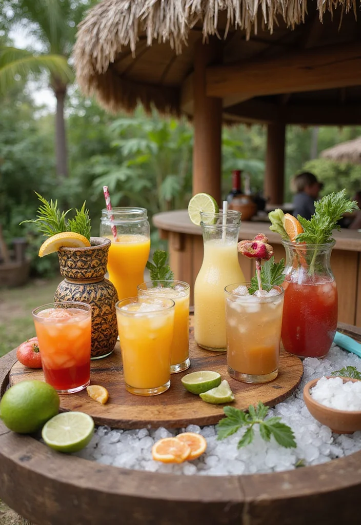 12 Backyard Tiki Bar Ideas for Fun Tropical Entertaining Spaces 78 12 Backyard Tiki Bar Ideas for Fun Tropical Entertaining Spaces 8. Outdoor Drink Station