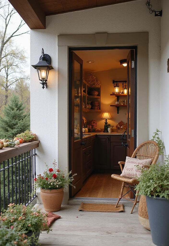 12 Balcony Kitchen Ideas for Compact Clever Outdoor Cooking 12. Seasonal Decor