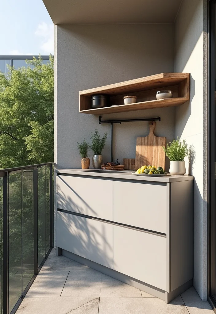 12 Balcony Kitchen Ideas for Compact Clever Outdoor Cooking 8. Weather Resistant Materials