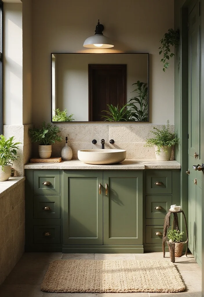 12 Bathroom Cabinet Color Ideas for Fresh Updated Style 122 12 Bathroom Cabinet Color Ideas for Fresh Updated Style 12. Earthy Olive Green