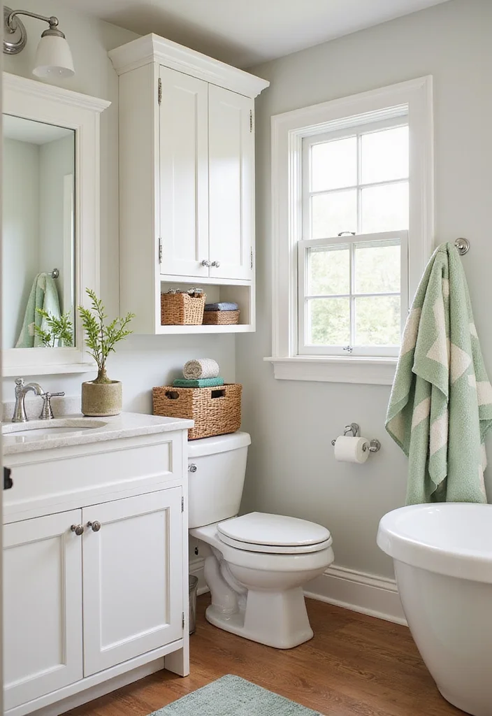 12 Bathroom Cabinet Color Ideas for Fresh Updated Style 6. Classic White Refresh