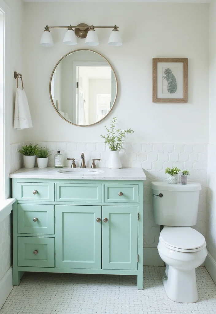 12 Bathroom Cabinet Color Ideas for Fresh Updated Style 89 12 Bathroom Cabinet Color Ideas for Fresh Updated Style 9. Mint Green Freshness