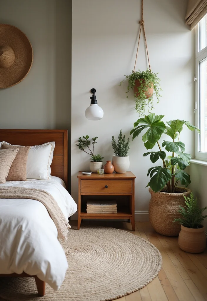 12 Bedroom Sitting Area Ideas for Cozy Relaxed Corners - 10. Nature-Inspired Decor for Tranquility