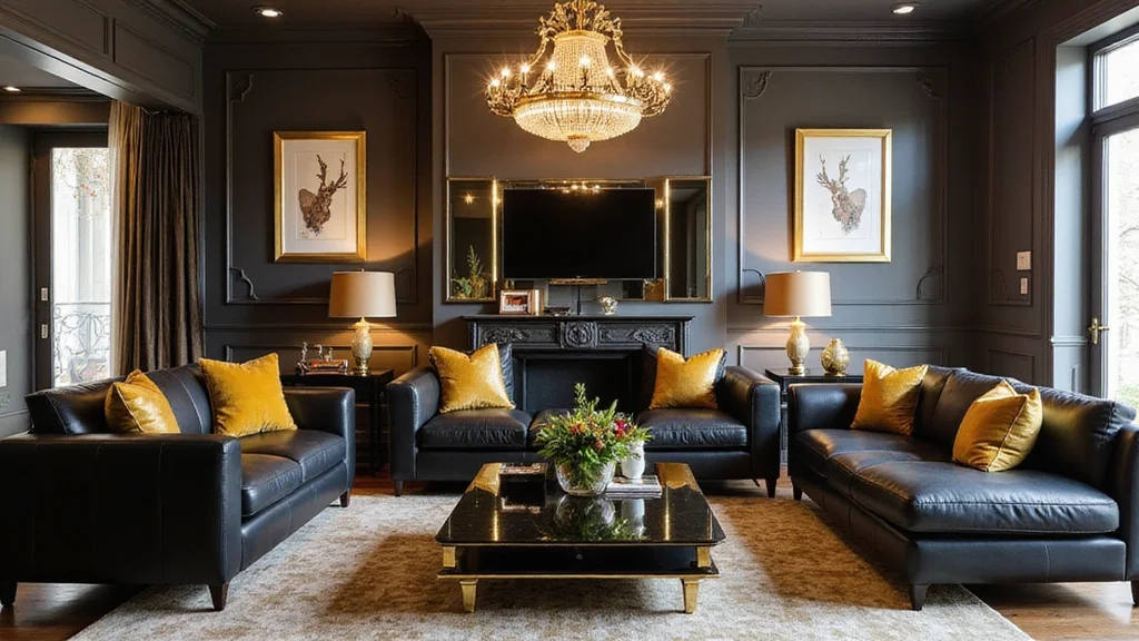 12 Black and Gold Living Room Ideas for Bold Modern Glamour