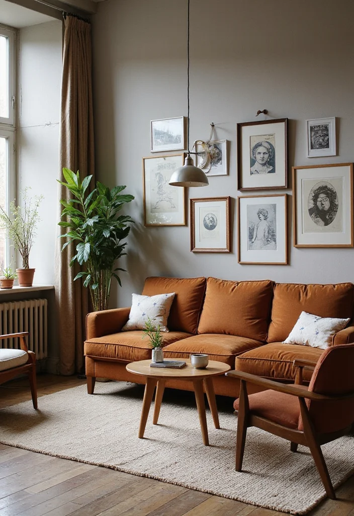 12 Brown Sofa Living Room Ideas for Soft Earthy Inviting Style 6. Mixing Furniture Styles