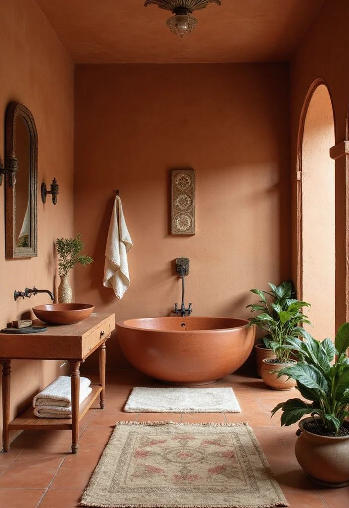 12 Indian Bathroom Ideas for Warm Practical Cultural Style - 4. Earthy Color Palettes