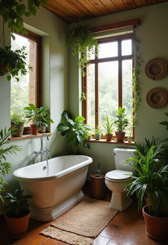 12 Indian Bathroom Ideas for Warm Practical Cultural Style - 7. Indoor Plants