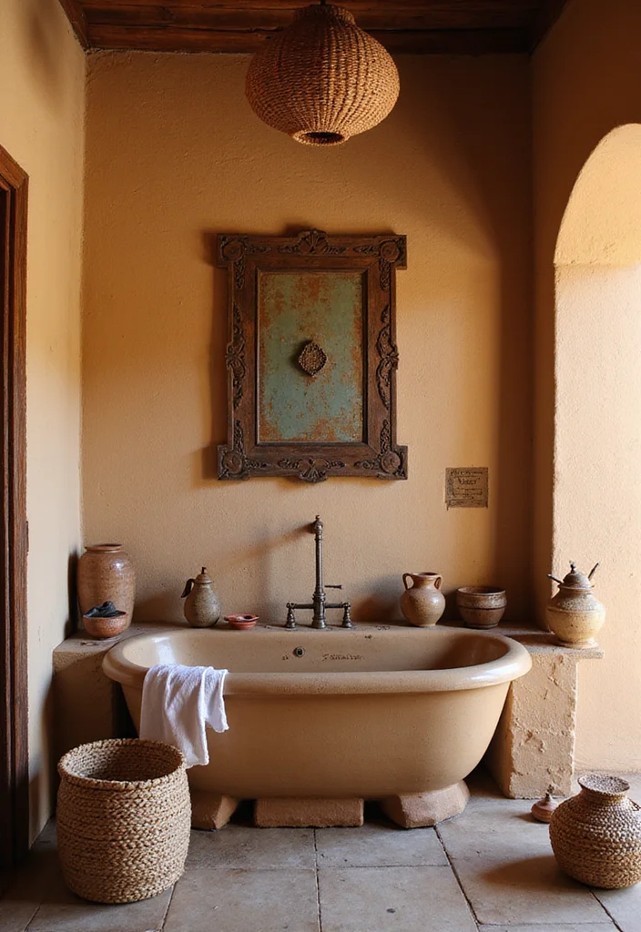 12 Indian Bathroom Ideas for Warm Practical Cultural Style - 8. Artisanal Accessories