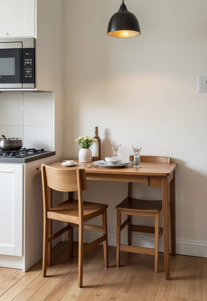 12 Kitchen Furniture Ideas for Practical Comfortable Use - 1. Folding Dining Table