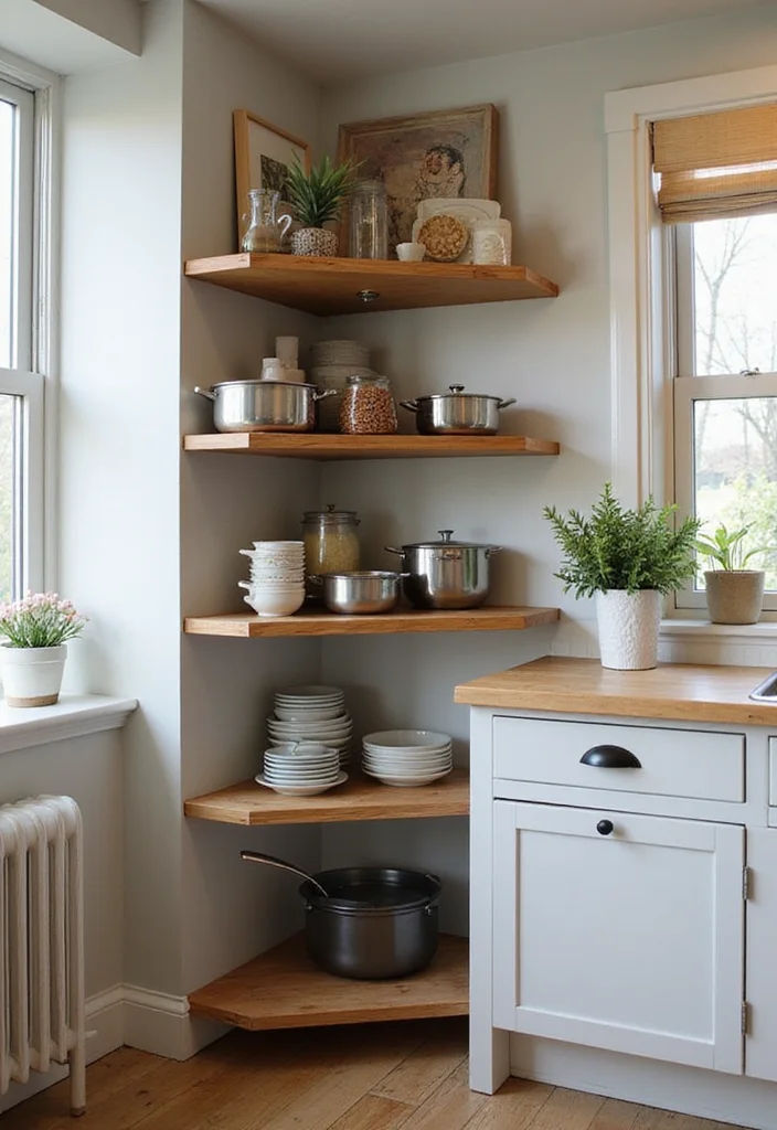 12 Kitchen Furniture Ideas for Practical Comfortable Use - 10. Corner Shelf Units