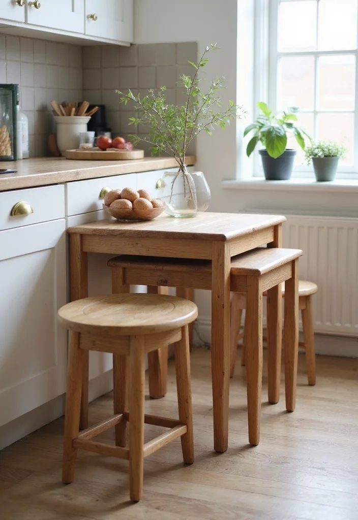 12 Kitchen Furniture Ideas for Practical Comfortable Use - 11. Nesting Tables