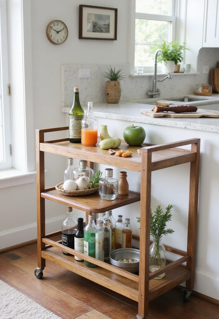 12 Kitchen Furniture Ideas for Practical Comfortable Use - 2. Bar Cart