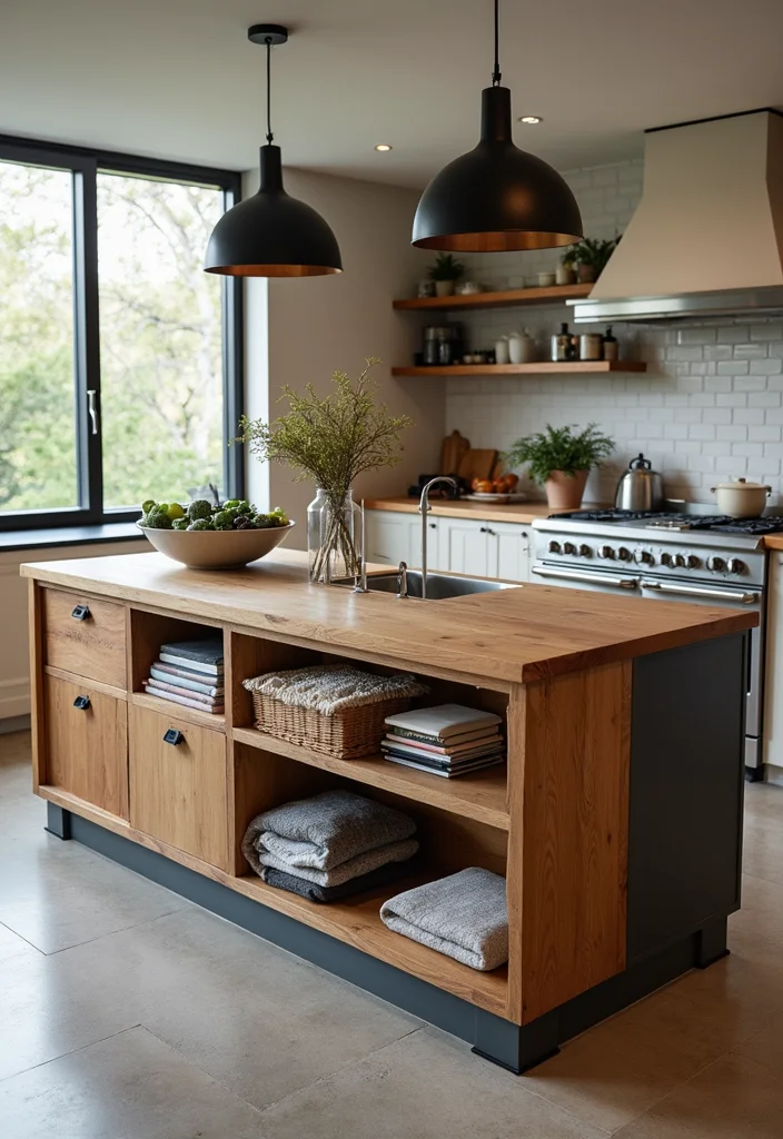 12 Kitchen Island Decor Ideas for Simple Polished Accents 111 12 Kitchen Island Decor Ideas for Simple Polished Accents - 11. Mixed Materials