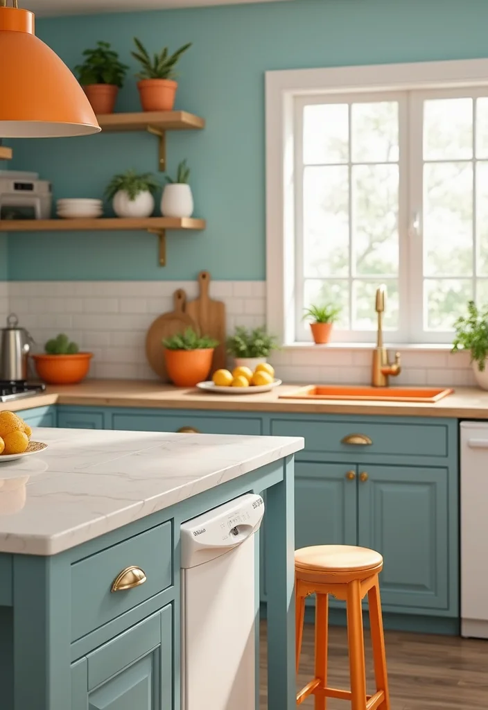 12 Kitchen Island Decor Ideas for Simple Polished Accents 78 12 Kitchen Island Decor Ideas for Simple Polished Accents - 8. Pop of Color