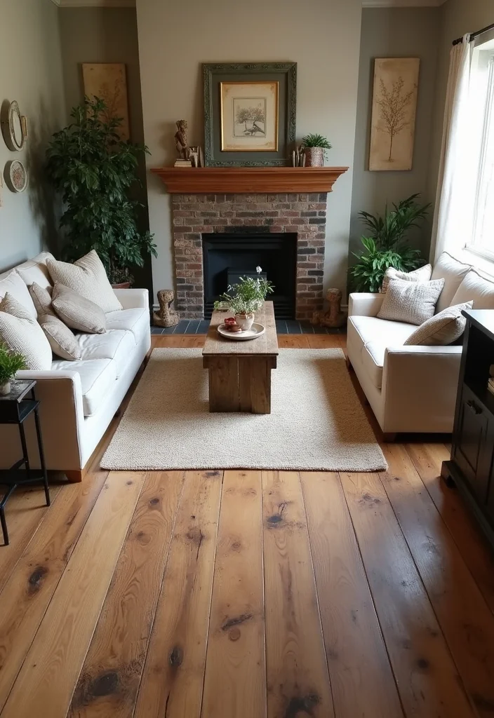 12 Living Room Flooring Ideas for Durable Stylish Comfort 6. Reclaimed Wood for Rustic Charm