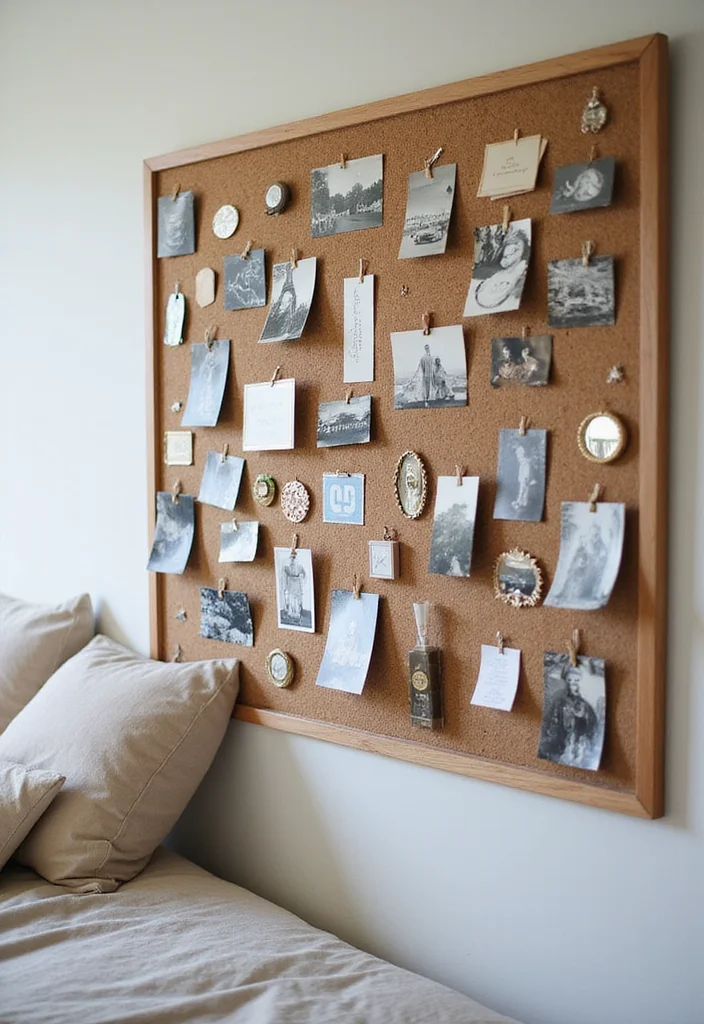 12 Picture Wall Ideas Bedroom for Meaningful Beautiful Displays 12. Memory Board