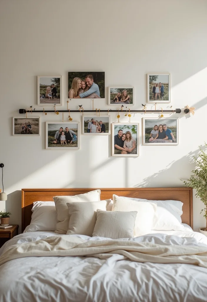 12 Picture Wall Ideas Bedroom for Meaningful Beautiful Displays 9. Family Photo Timeline