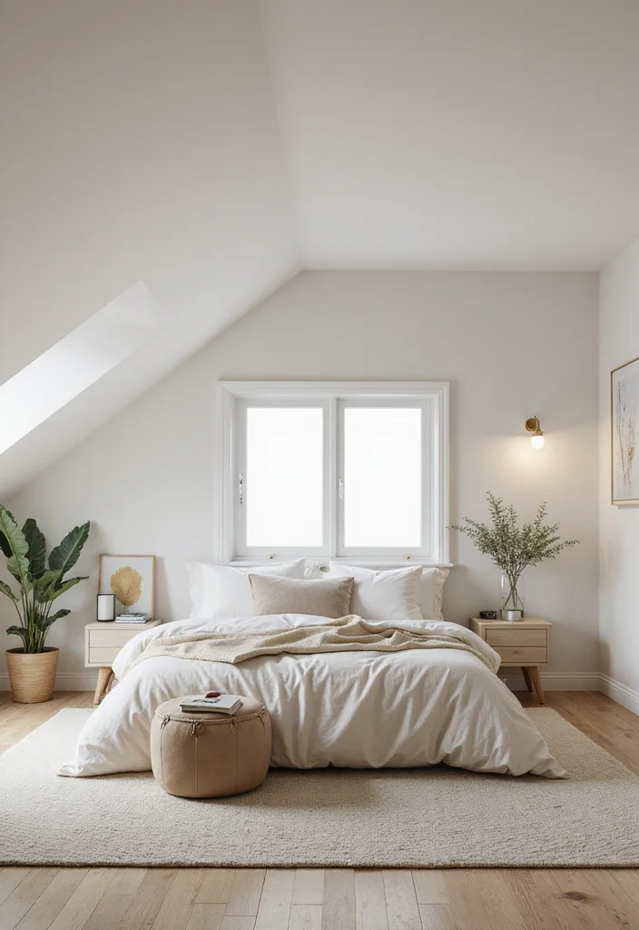 12 Slanted Ceiling Bedroom Ideas for Smart Stylish Layouts 111 12 Slanted Ceiling Bedroom Ideas for Smart Stylish Layouts 11. Minimalist Approach