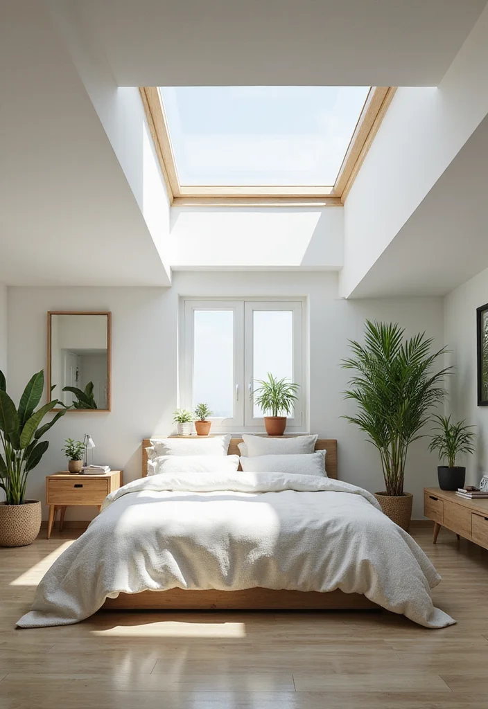 12 Slanted Ceiling Bedroom Ideas for Smart Stylish Layouts 12 12 Slanted Ceiling Bedroom Ideas for Smart Stylish Layouts 2. Skylight Serenity