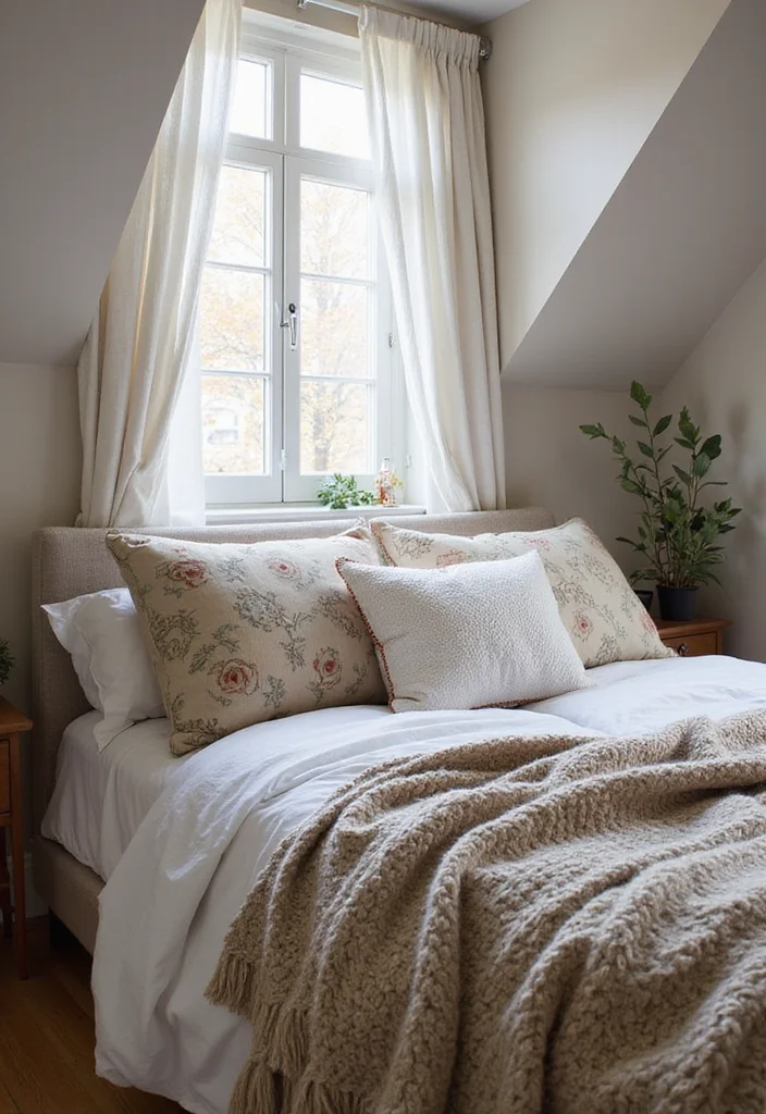 12 Slanted Ceiling Bedroom Ideas for Smart Stylish Layouts 45 12 Slanted Ceiling Bedroom Ideas for Smart Stylish Layouts 5. Layered Textiles