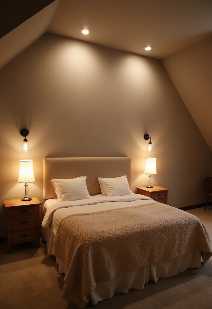 12 Slanted Ceiling Bedroom Ideas for Smart Stylish Layouts 78 12 Slanted Ceiling Bedroom Ideas for Smart Stylish Layouts 8. Smart Lighting Solutions