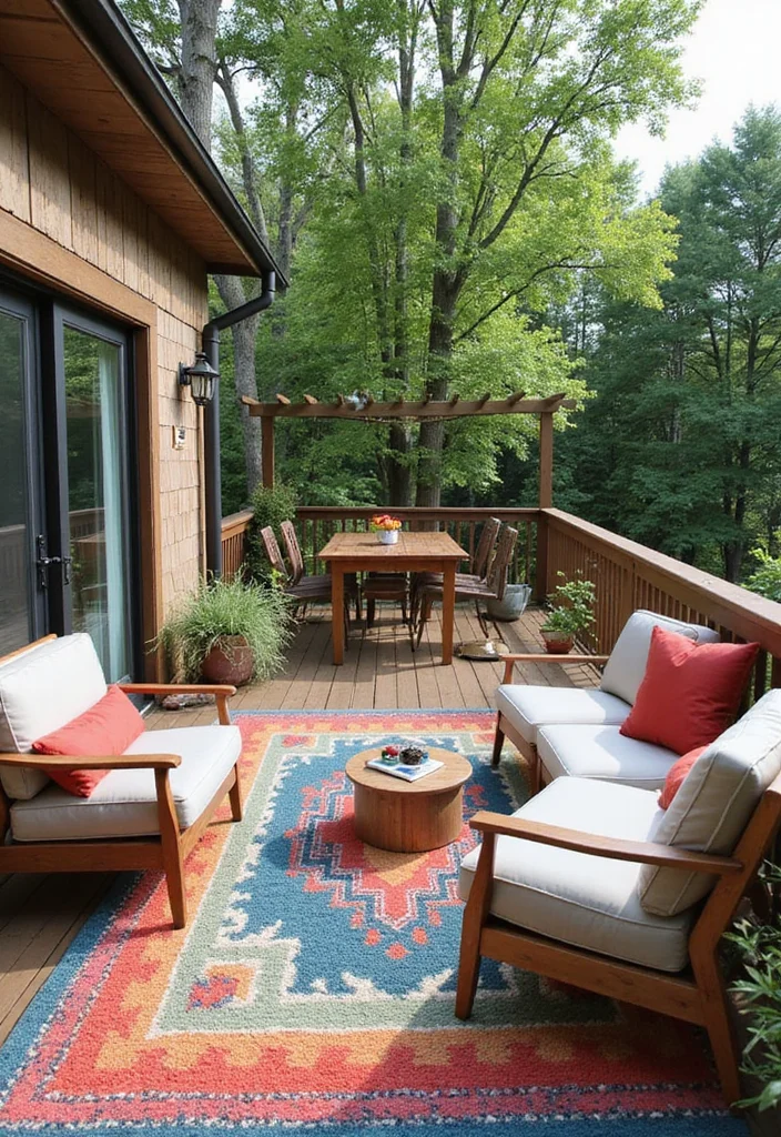 12 Small Backyard Deck Ideas for Functional Space Efficient Layouts 100 12 Small Backyard Deck Ideas for Functional Space Efficient Layouts 10. Outdoor Rugs to Define Spaces