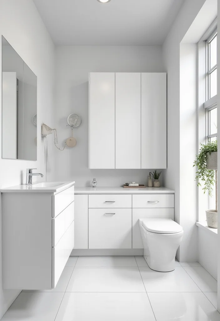 12 White Cabinet Bathroom Ideas for Bright Clean Timeless Looks 1. Sleek Minimalism