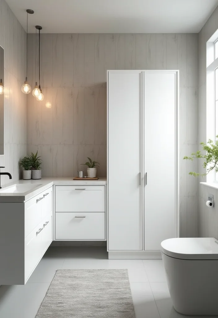 12 White Cabinet Bathroom Ideas for Bright Clean Timeless Looks 12. Multi Functional Spaces
