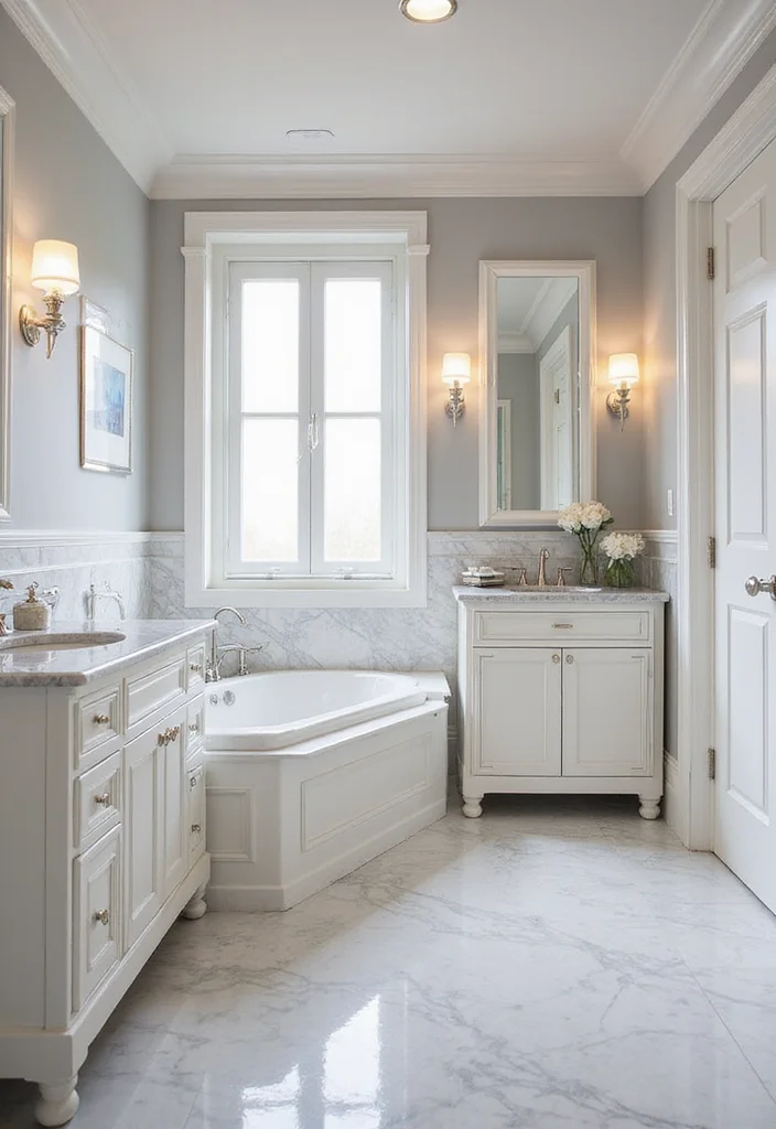 12 White Cabinet Bathroom Ideas for Bright Clean Timeless Looks 4. Glamorous Touches