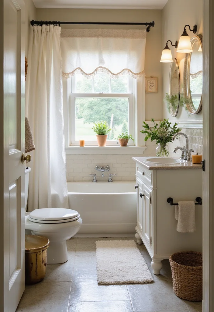 12 White Cabinet Bathroom Ideas for Bright Clean Timeless Looks 7. Vintage Vibes