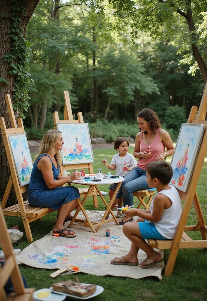 14 Backyard Entertainment Ideas for Fun Social Gatherings - 5. Interactive Outdoor Art Studio