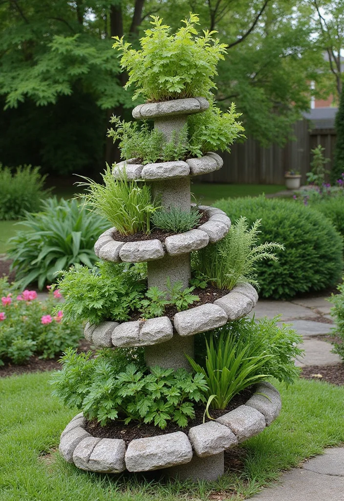 14 Backyard Landscape Ideas on a Budget for Beautiful Low Cost Style 14. Herb Spiral