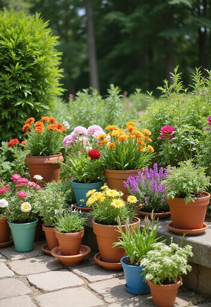 14 Backyard Landscape Ideas on a Budget for Beautiful Low Cost Style 5. Container Gardening