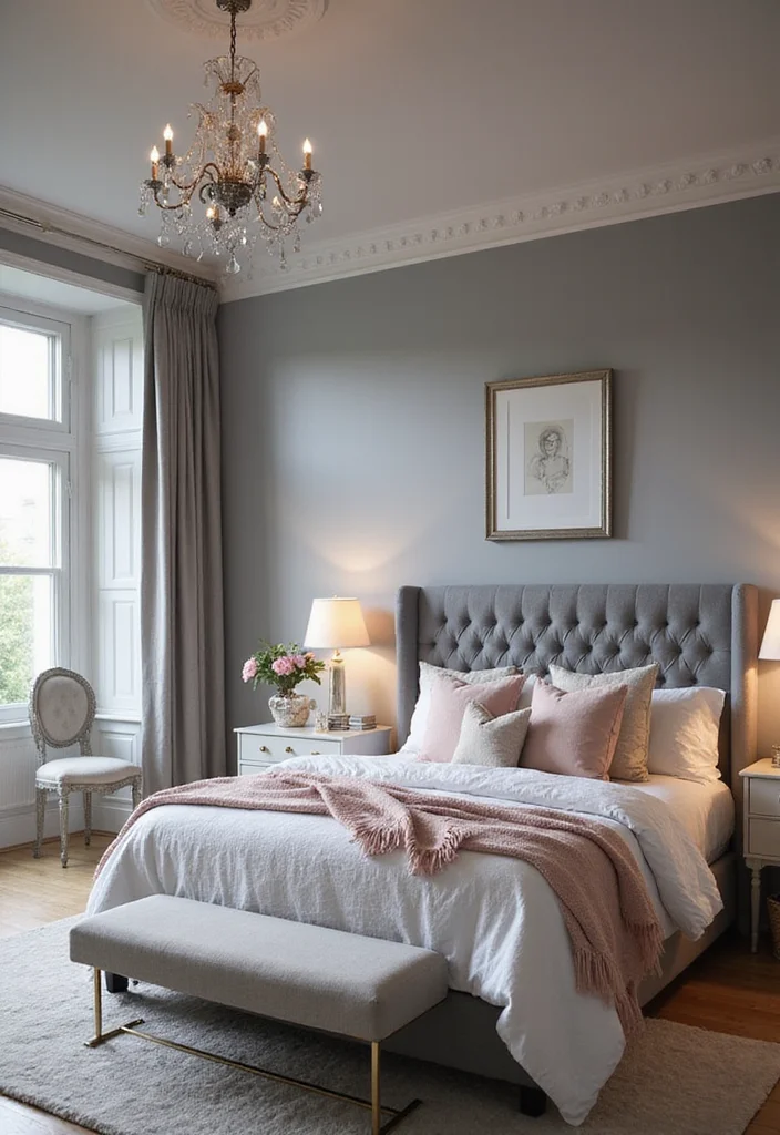 14 Bedroom Color Scheme Ideas for Calm Cohesive Style 67 14 Bedroom Color Scheme Ideas for Calm Cohesive Style - 7. Cool Grays and Blush