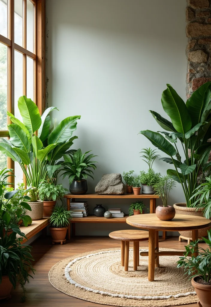 14 Brown Living Room Ideas for Cozy Rich Natural Warmth 4. Biophilic Design Elements