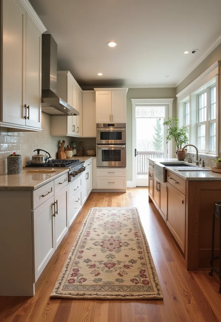 14 Classic Kitchen Ideas for Timeless Warm Functional Design 8. Hardwood Flooring for a Classic Touch