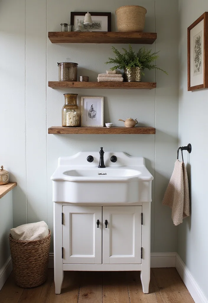 14 Cottage Bathroom Ideas for Sweet Cozy Character Filled Charm 3. Farmhouse Sink for Functionality and Style