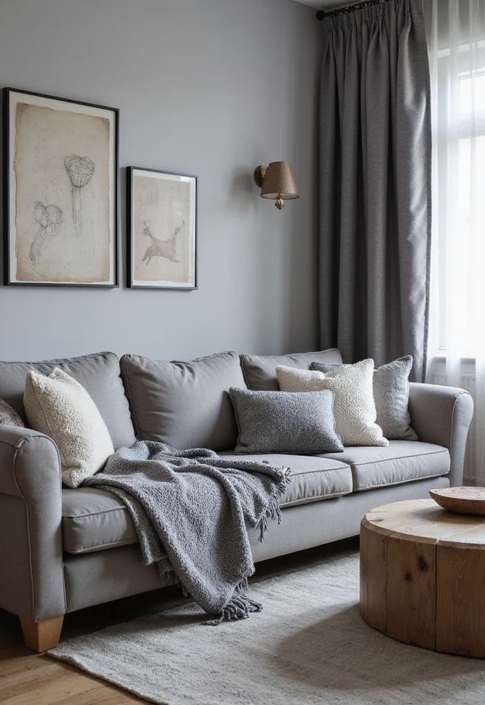 14 Gray Living Room Ideas for Soft Calm Modern Neutrality 23 14 Gray Living Room Ideas for Soft Calm Modern Neutrality - 3. Cozy Gray Textiles