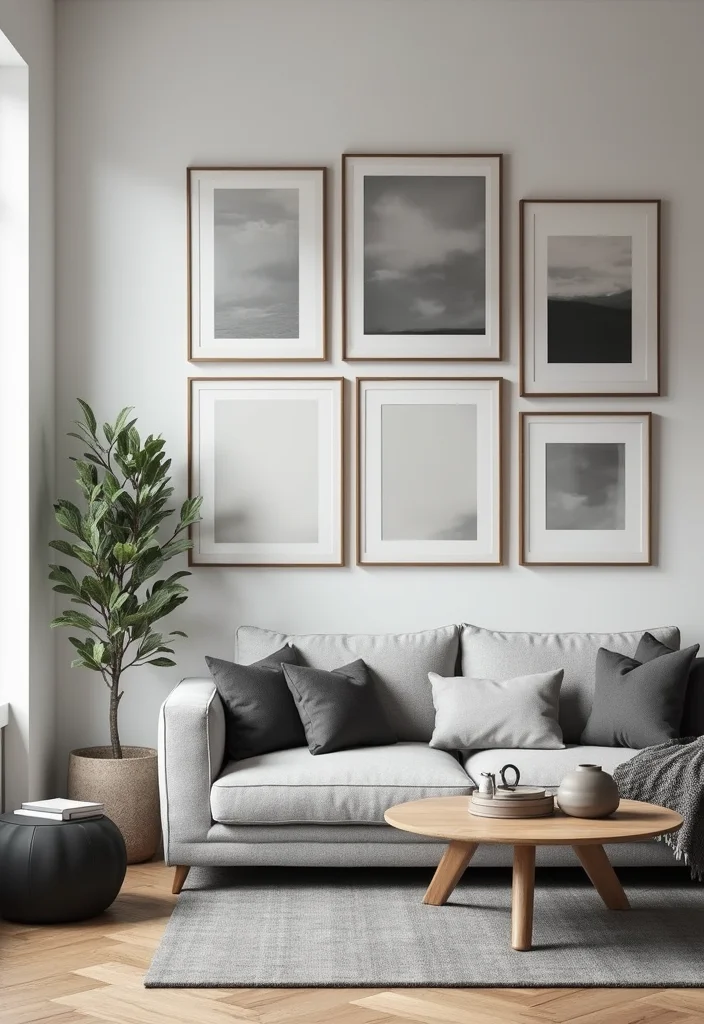 14 Gray Living Room Ideas for Soft Calm Modern Neutrality 56 14 Gray Living Room Ideas for Soft Calm Modern Neutrality - 6. Contemporary Artwork