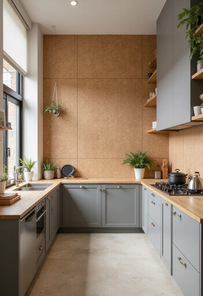 14 Kitchen Backsplash Ideas for Stylish Easy to Clean Updates 14. Eco Friendly Cork Tiles