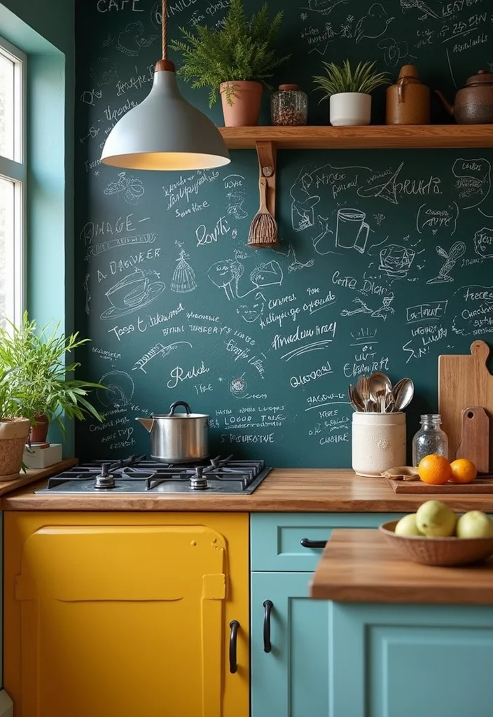 14 Kitchen Backsplash Ideas for Stylish Easy to Clean Updates 6. Chalkboard Paint